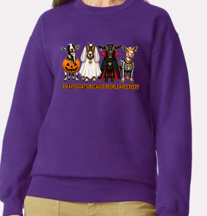 "I Have Goats Because People are Creepy" Adult & Child Shirts