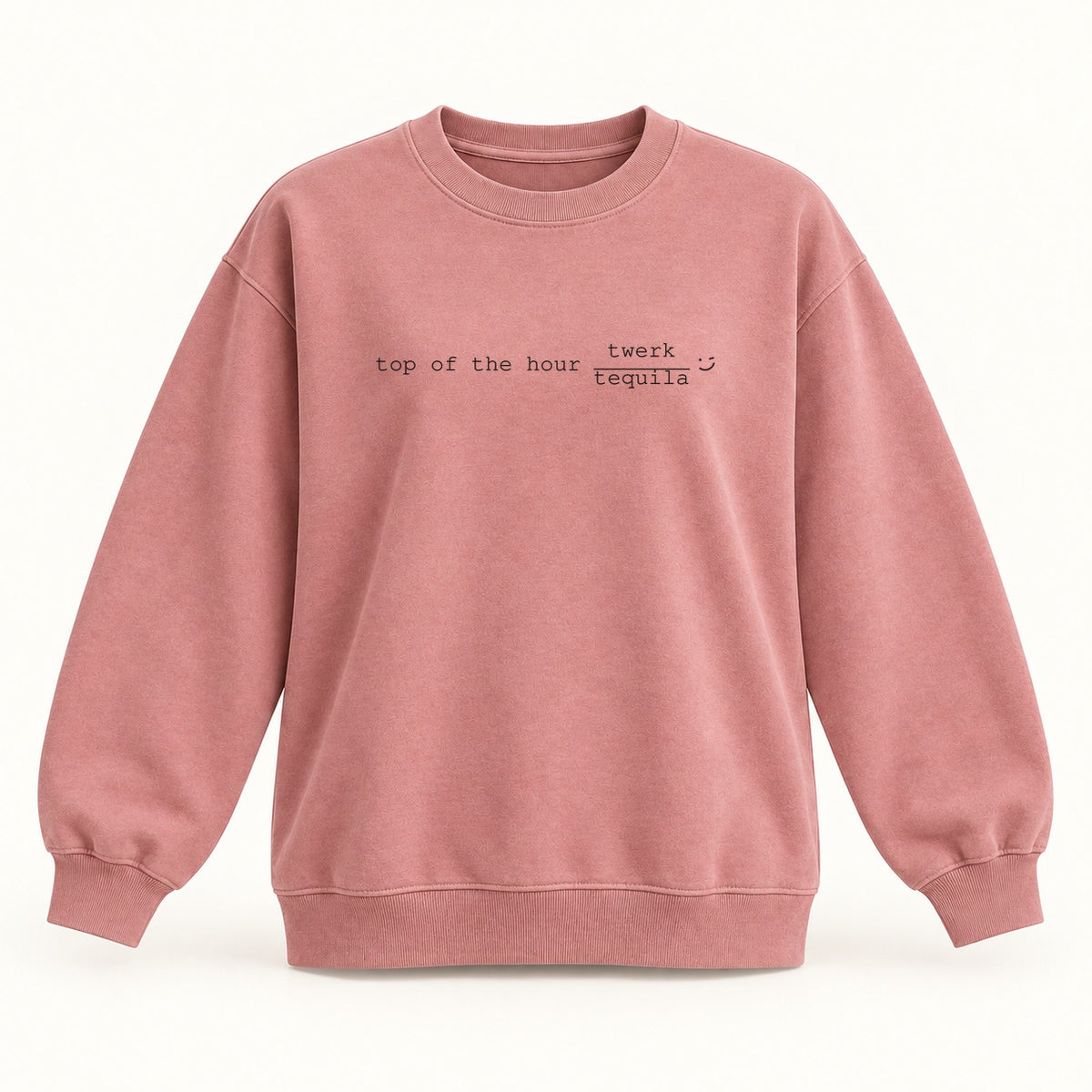 top of the hour crewneck sweatshirt in dusty rose