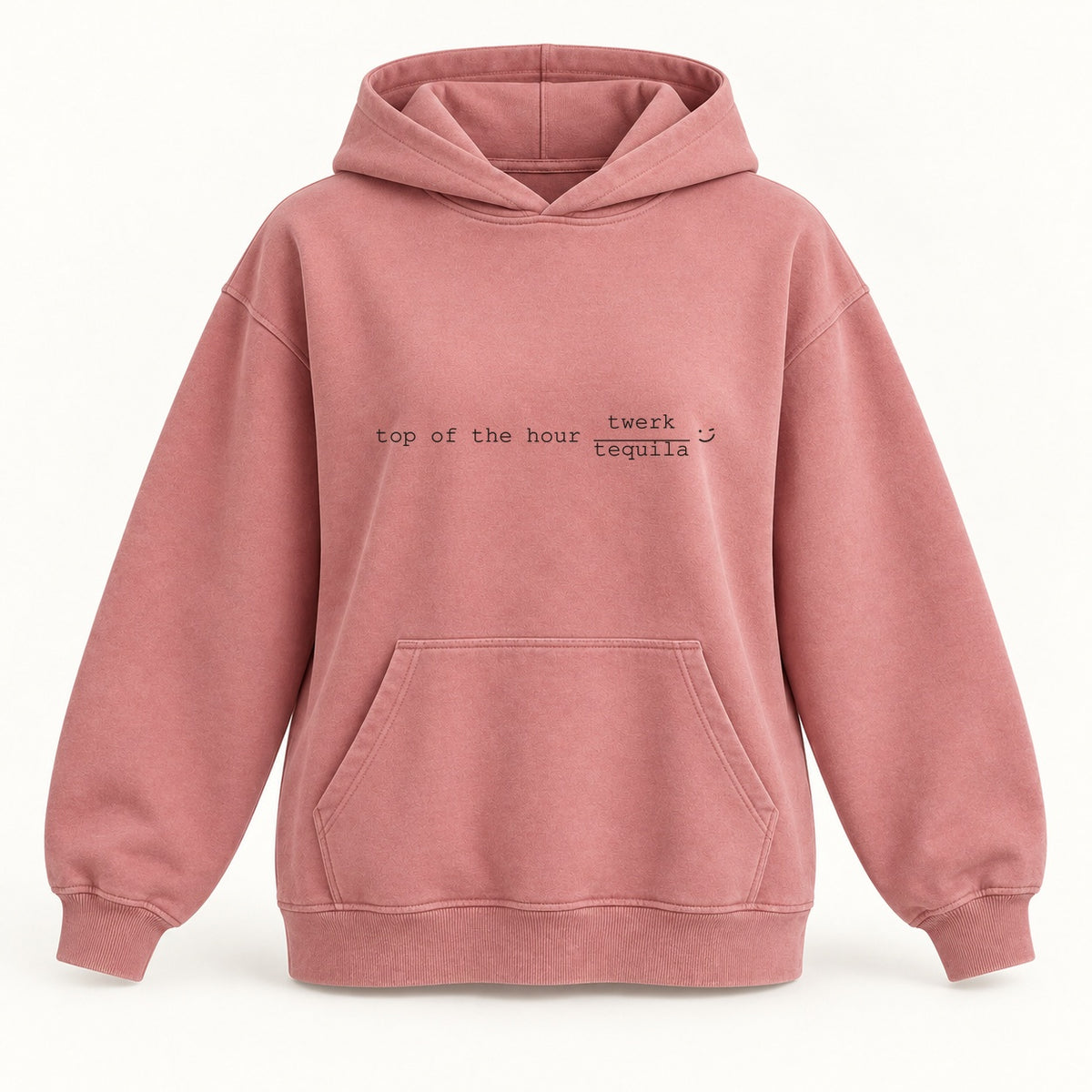 top of the hour hoodie in dusty rose