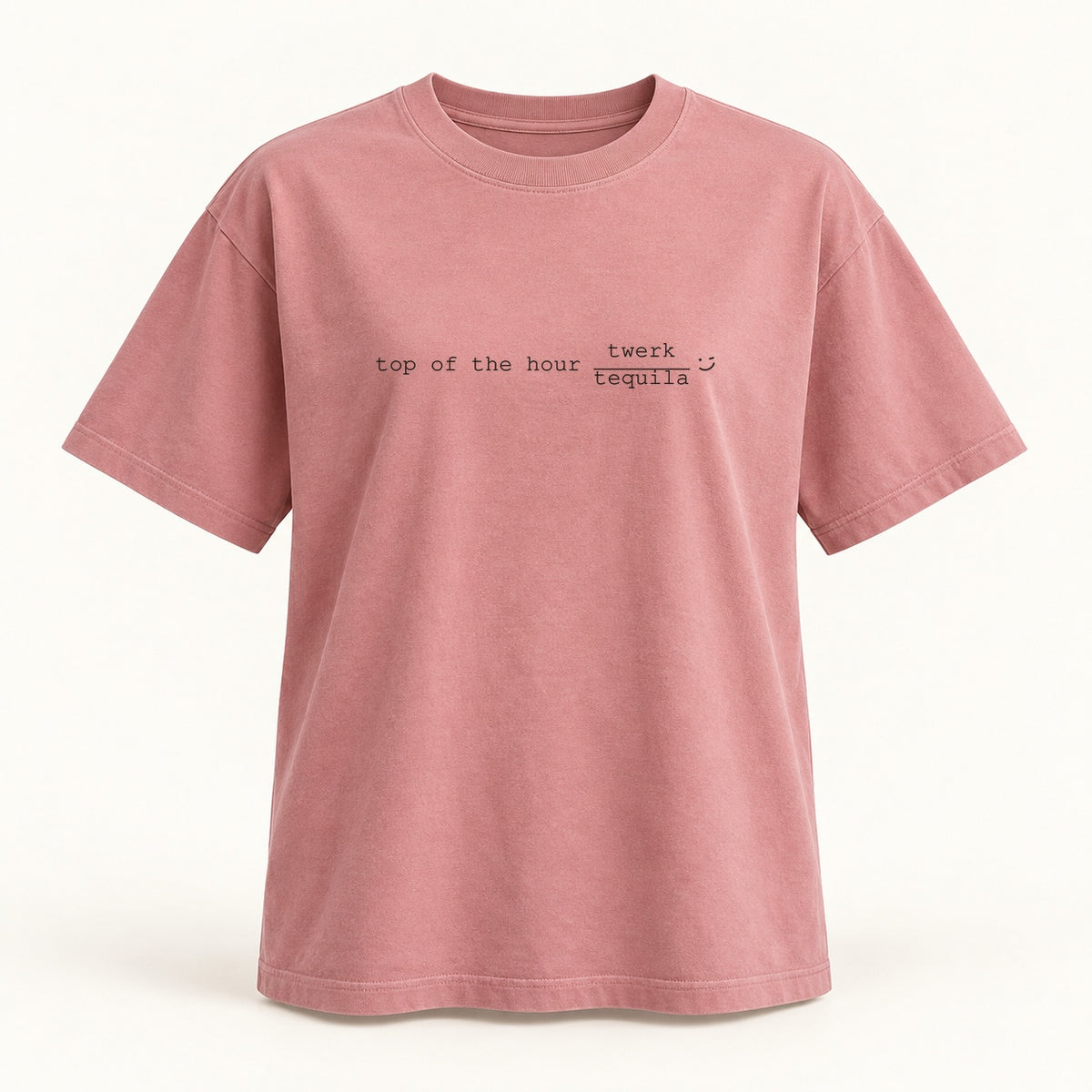 top of the hour T-shirt in dusty rose