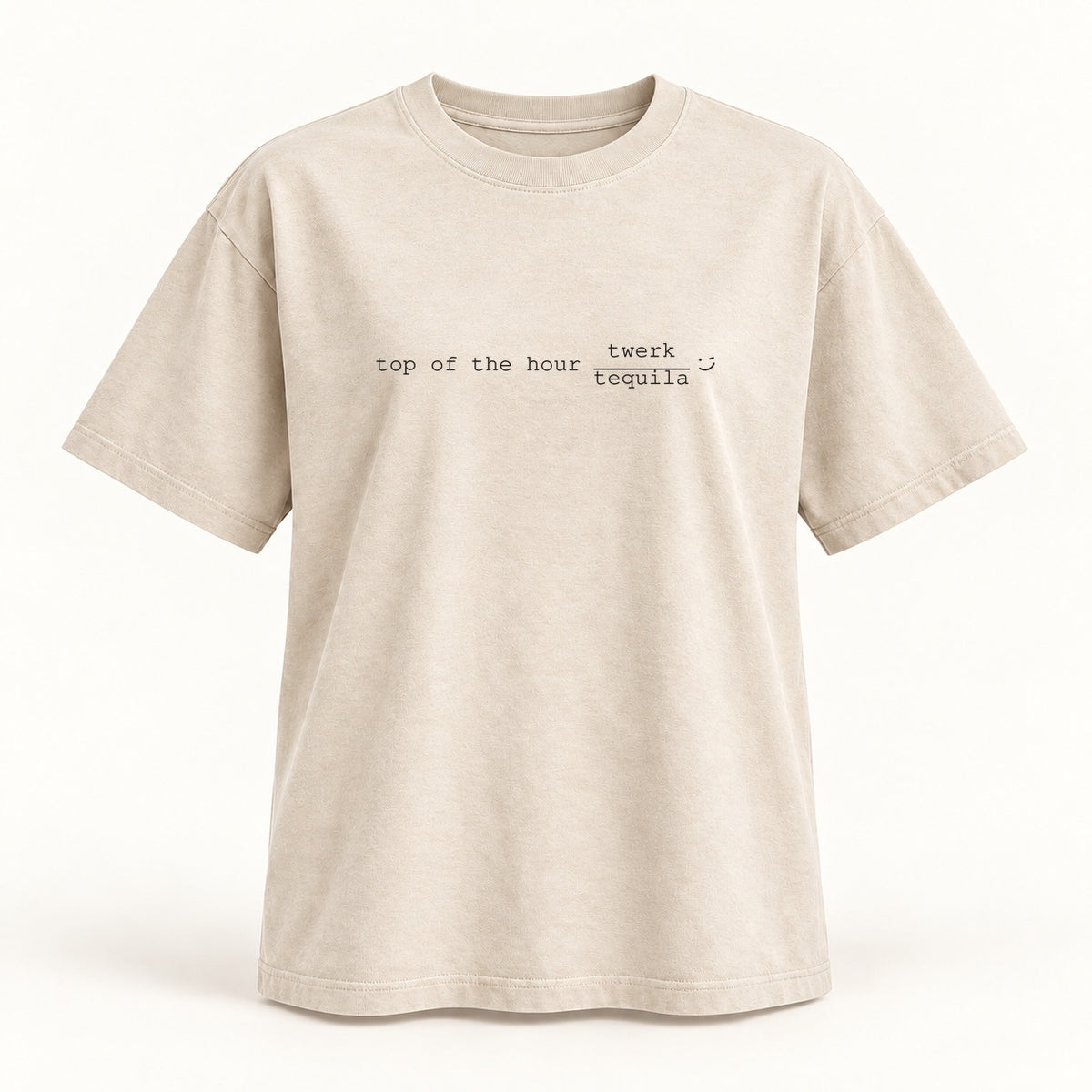 top of the hour T-shirt in oatmeal