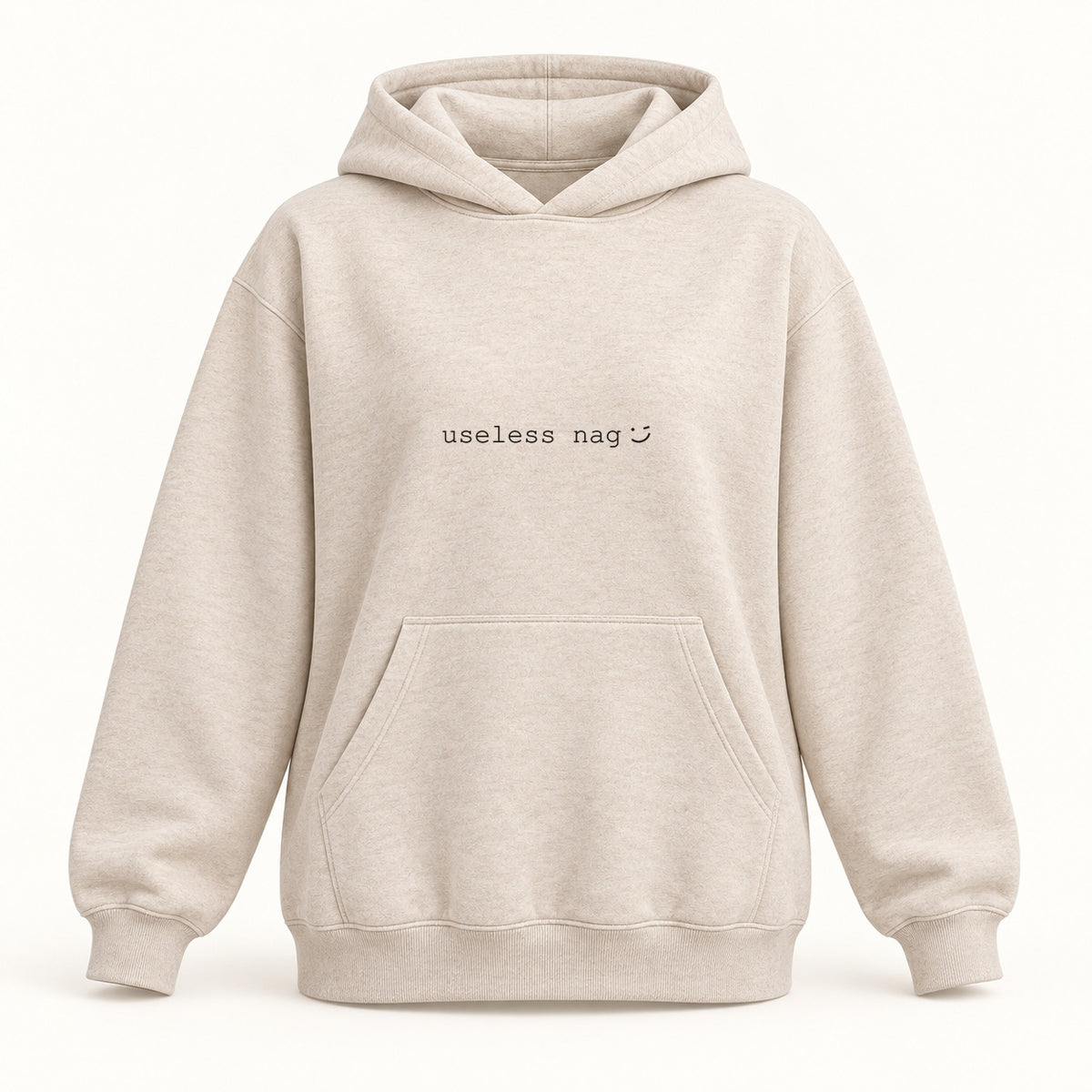 useless nag hoodie in oatmeal